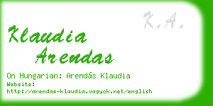 klaudia arendas business card