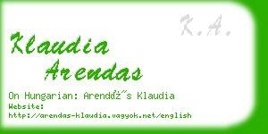 klaudia arendas business card